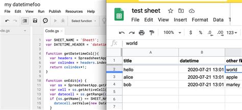 Timestamp Script in Google Sheets