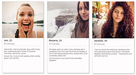 Example of Tinder profile templates for girls