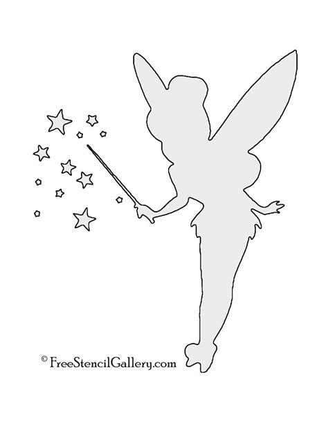 Tinkerbell with Wand Pumpkin Stencil