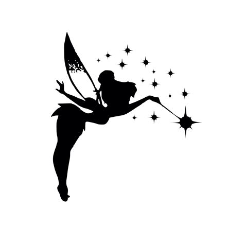 Tinkerbell Silhouette with Flowers