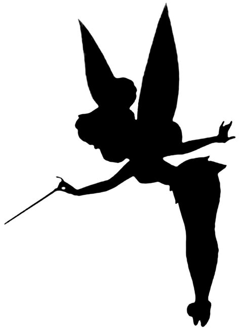 Tinkerbell Silhouette with Flowers