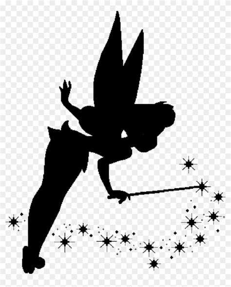 Tinkerbell Silhouette with Sparkles