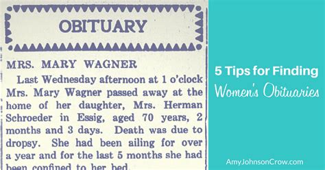 Tips for Searching Obituaries