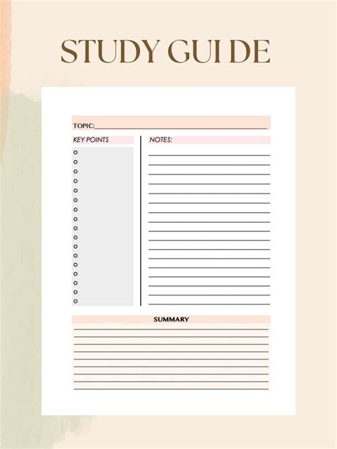 Tips for Using Your Study Guide Template