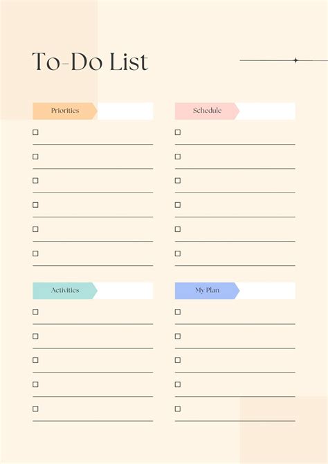 Design for to-do list template