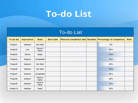 To-Do List Template Excel