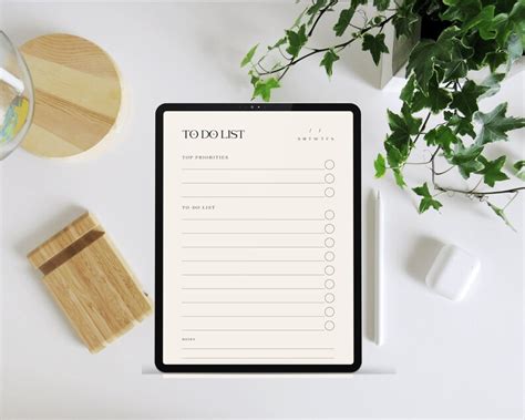 A sample to-do list template for Goodnotes