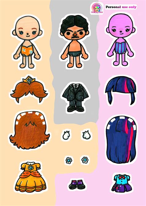 Toca Boca Printable Paper Doll Templates For Preschoolers