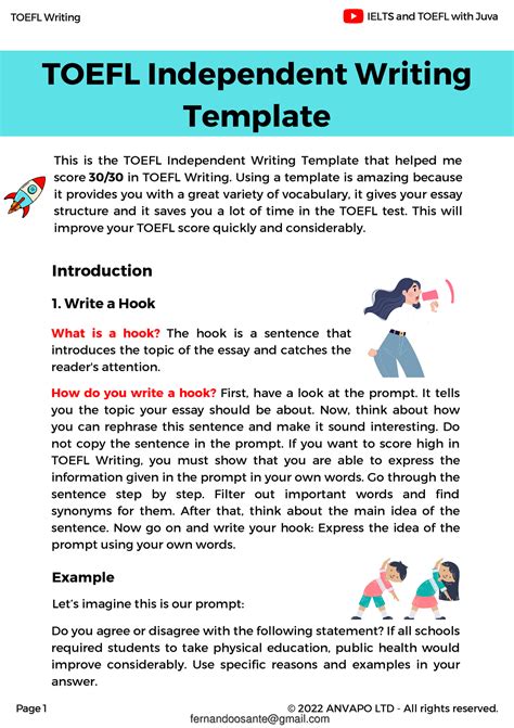 TOEFL Independent Writing Template 5