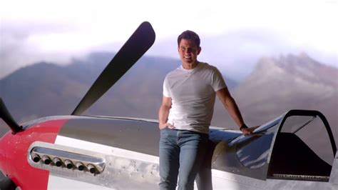 Tom Cruise in the cockpit of the P-51 Mustang