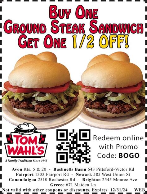 Tom Wahls Food Coupon