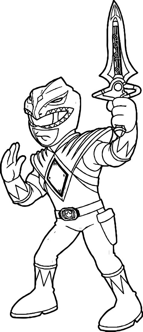 Tommy and Green Ranger Zord coloring page