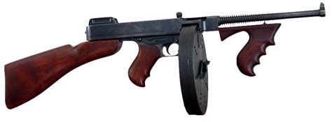 Thompson submachine gun with drum magazine