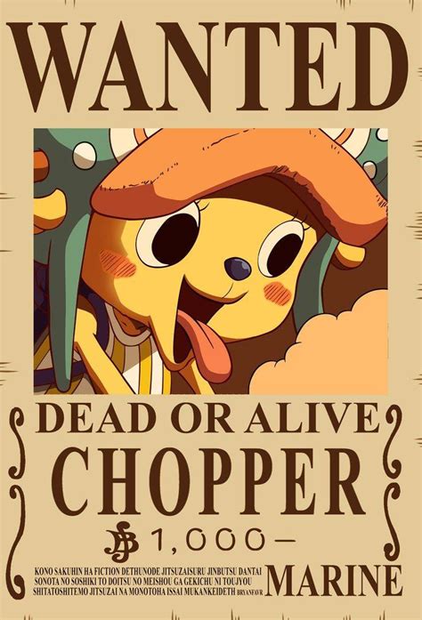 Tony Tony Chopper Wanted Poster