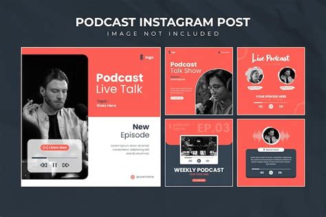 A screenshot of a design tool for creating podcast Instagram post templates