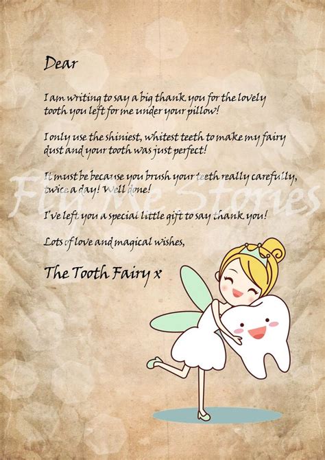 Tooth Fairy Letter Template 9