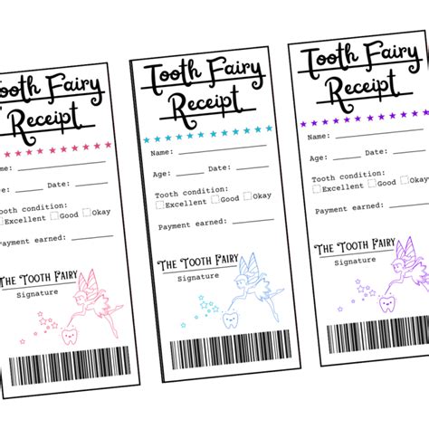 Tooth Fairy Receipt Template 1