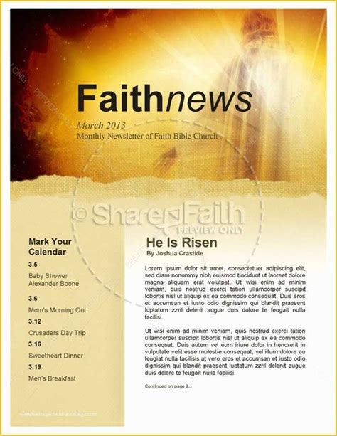 Top Free Editable Church Newsletter Templates