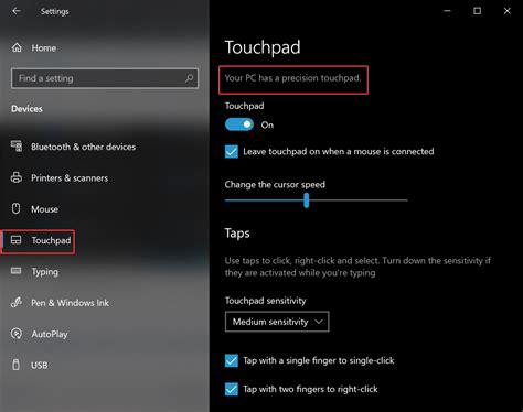 Touchpad Settings