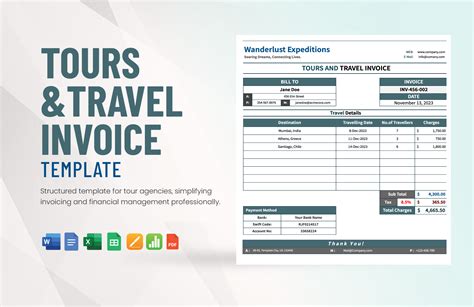 Tour invoice template