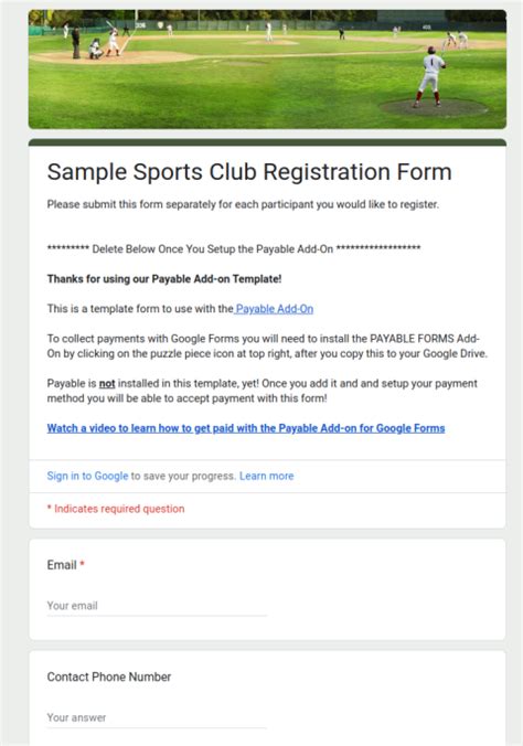 Tournament Registration Form Template Google Docs