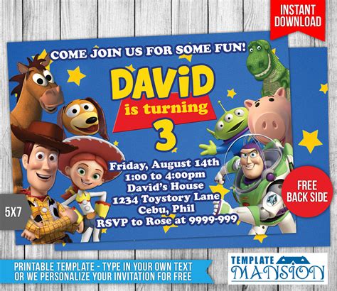 Toy Story Birthday Invitation Template 1