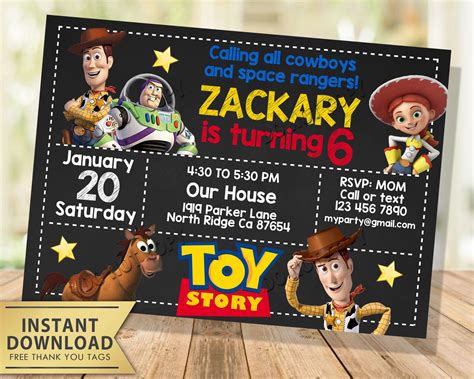 Toy Story Birthday Invitation Template Free Download