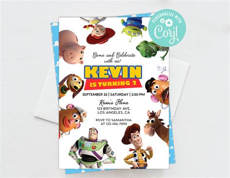 Toy Story Character Collage Invitation