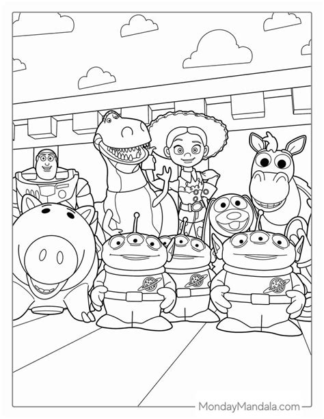 Toy Story Character Group Coloring Page