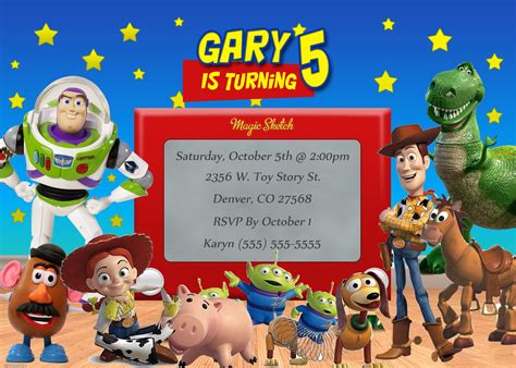 Toy Story Character Invitation