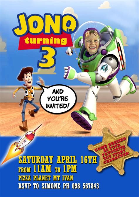 Toy Story Themed Party Invitations