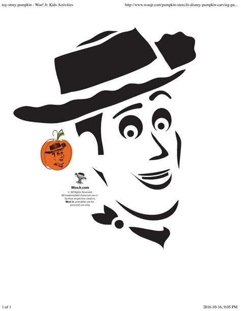 Toy Story Woody Pumpkin Stencil