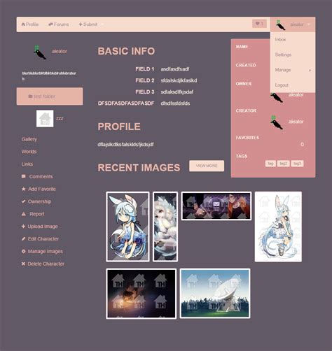 Toyhouse User Profile Template 6