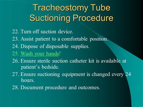 Tracheostomy suctioning steps