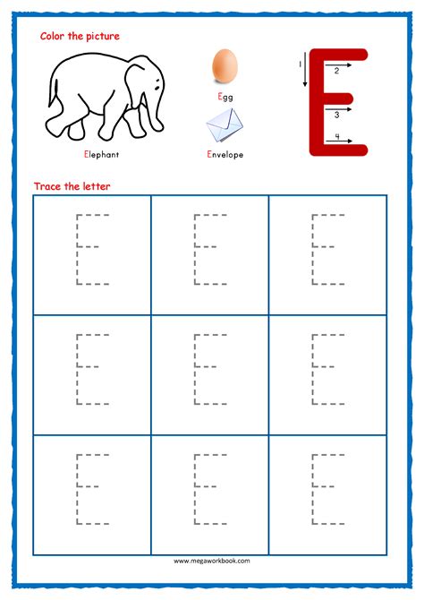 Tracing Letter E Worksheet