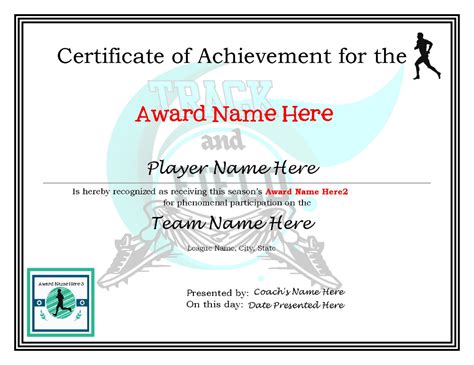 Track and Field Certificate Template 10