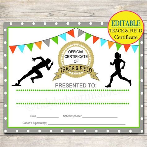 Track and Field Certificate Template 2