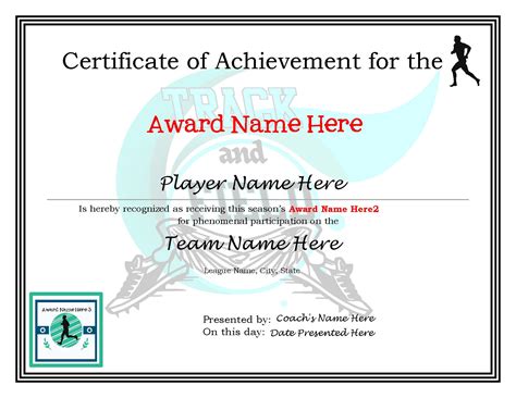 Track and Field Certificate Template 7