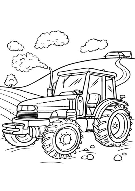 Educational tractor coloring pages for kids