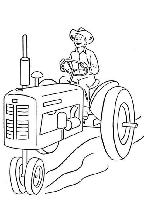 Fun tractor coloring pages for kids