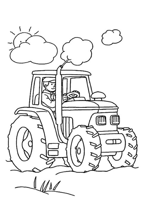 Tractor coloring page for kids