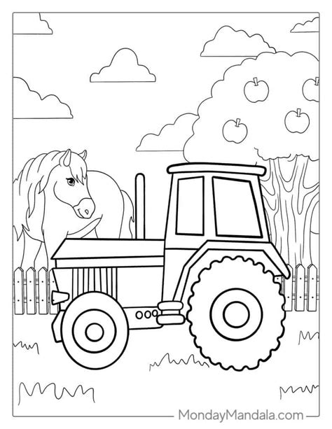 Tractor coloring page for kids