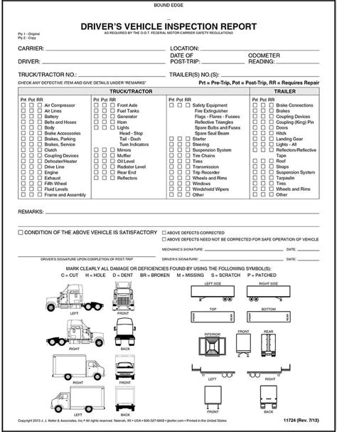 Tractor-Trailer DVIR Form