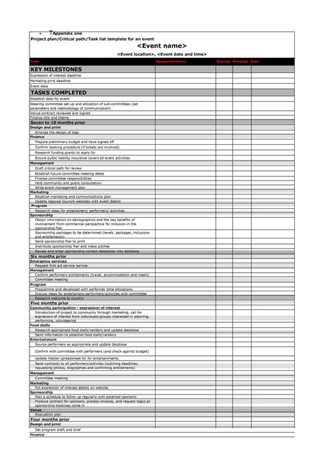 Trade Show Organizer Checklist Template