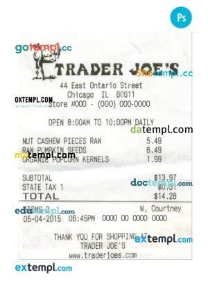 Receipt with SNAP benefits at Trader Joe's