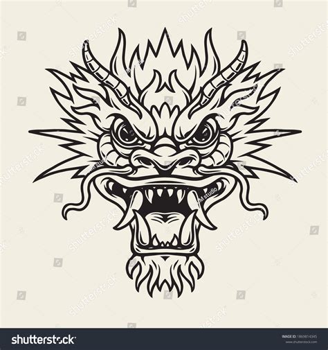 Traditional Chinese Dragon Head Template