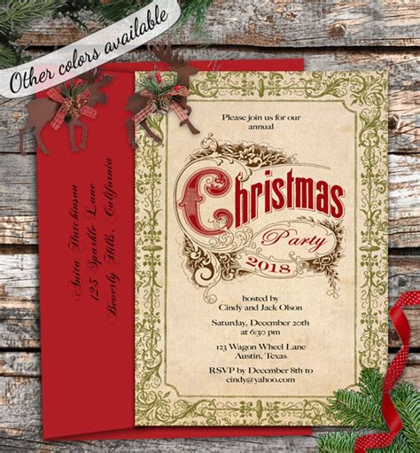 Traditional Christmas Party Invitation Template