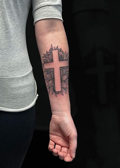 Traditional Cross Forearm Tattoo