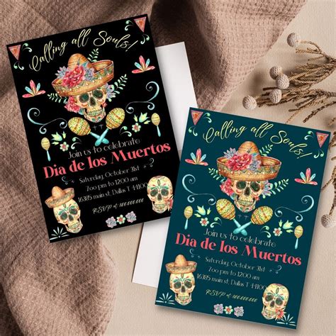 Traditional Dia De Los Muertos Invitation Templates