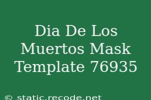 Traditional Dia de los Muertos mask template